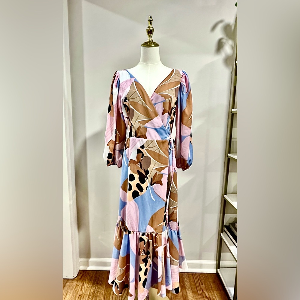 NWT Hutch Long Sleeve Maxi Dress Anthropologie - Petite L - Open back wrap dress